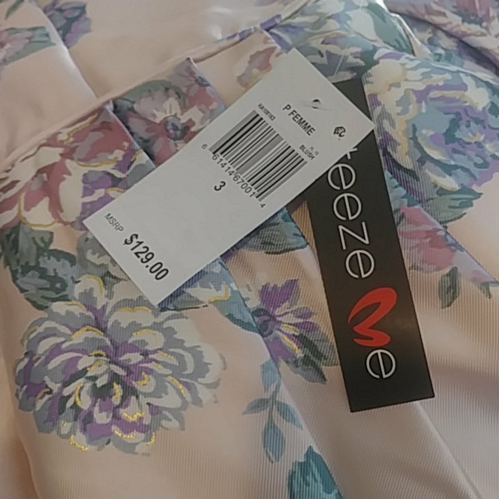 Teeze Me Juniors' Mesh-Trim Floral Print Gown NWT - Picture 5 of 6